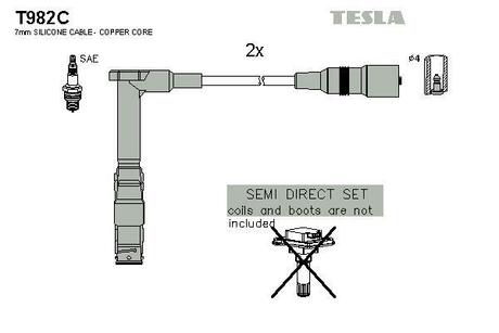 T982C TESLA Комплект кабелiв запалювання
