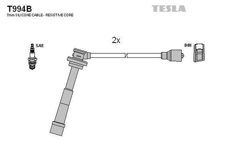 T994B TESLA Комплект кабелiв запалювання