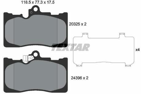 2032501 TEXTAR Комплект тормозных колодок, дисковый тормоз