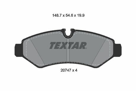 2074701 TEXTAR Комплект тормозных колодок, дисковый тормоз