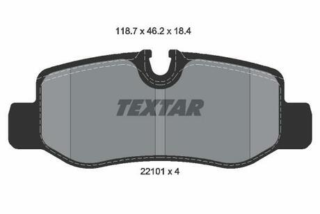 2210101 TEXTAR Комплект тормозных колодок, дисковый тормоз