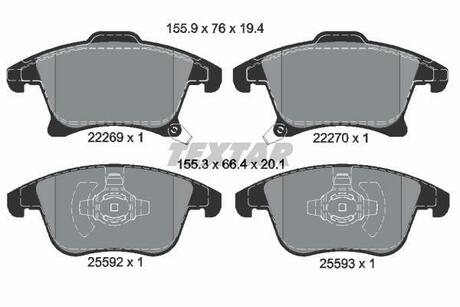 2226901 TEXTAR Комплект гальмівних колодок TEXTAR 2226901