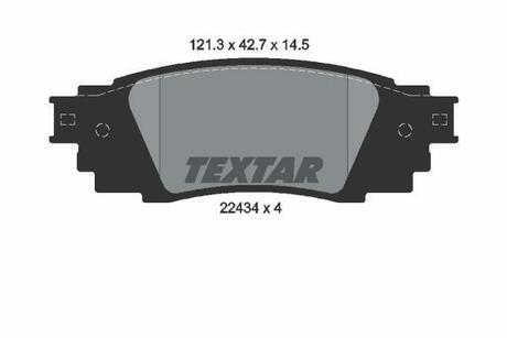 2243401 TEXTAR Комплект тормозных колодок, дисковый тормоз