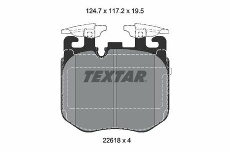 2261801 TEXTAR Комплект гальмівних колодок TEXTAR 2261801