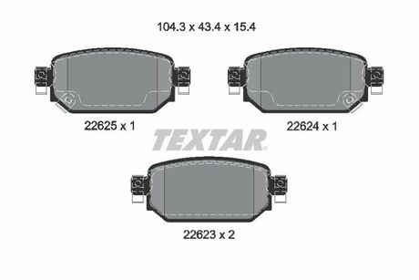 2262301 TEXTAR Комплект тормозных колодок, дисковый тормоз