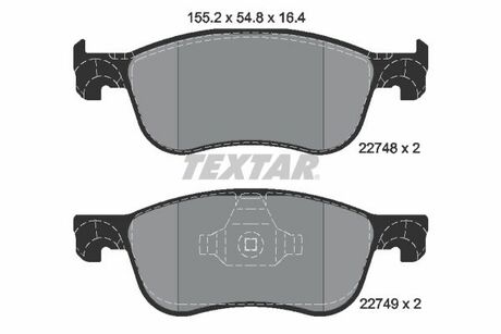 2274801 TEXTAR Комплект гальмівних колодок TEXTAR 2274801