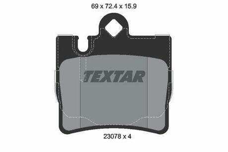2307801 TEXTAR Комплект тормозных колодок, дисковый тормоз