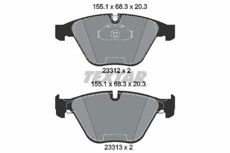 2331211 TEXTAR Комплект гальмівних колодок TEXTAR 2331211
