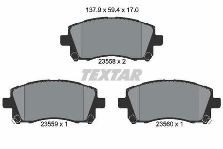 2355802 TEXTAR Колодки гальмівні дискові передн. Subaru Forester/ Textar 2355802 