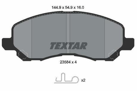 2358403 TEXTAR Комплект гальмівних колодок TEXTAR 2358403