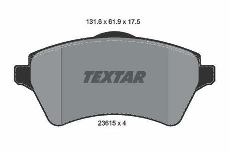2361501 TEXTAR Гальмівні колодки дискові