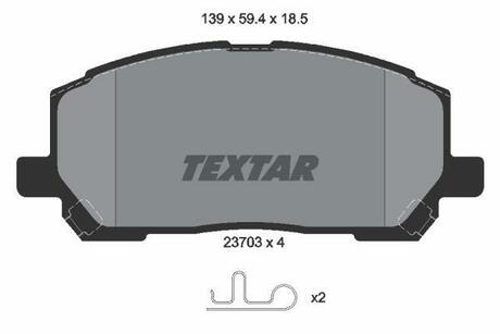 2370301 TEXTAR Комплект гальмівних колодок TEXTAR 2370301