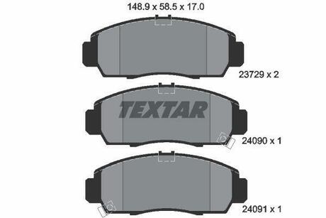 2372901 TEXTAR Комплект тормозных колодок, дисковый тормоз