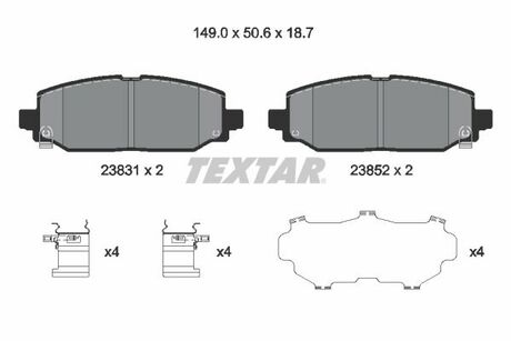 2383101 TEXTAR Комплект гальмівних колодок