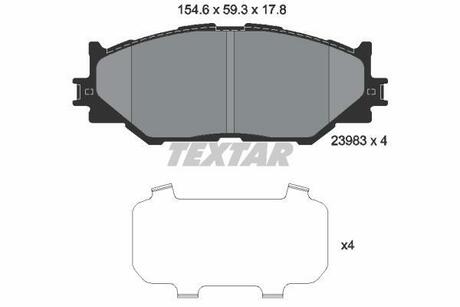 2398301 TEXTAR Комплект гальмівних колодок TEXTAR 2398301