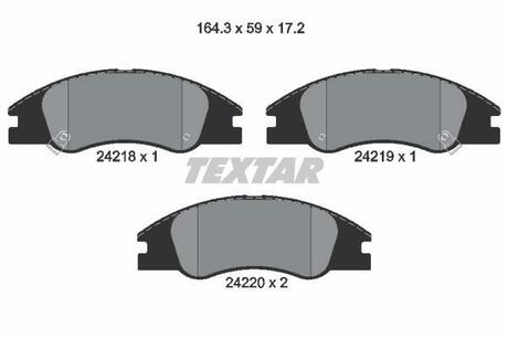 2421801 TEXTAR Комплект тормозных колодок, дисковый тормоз