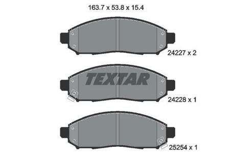 2422704 TEXTAR Комплект тормозных колодок, дисковый тормоз