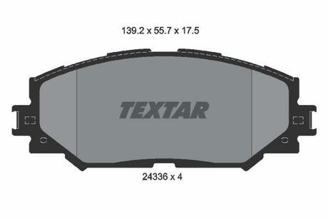 2433601 TEXTAR Комплект гальмівних колодок TEXTAR 2433601