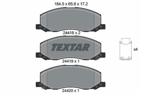 2441801 TEXTAR Комплект тормозных колодок, дисковый тормоз