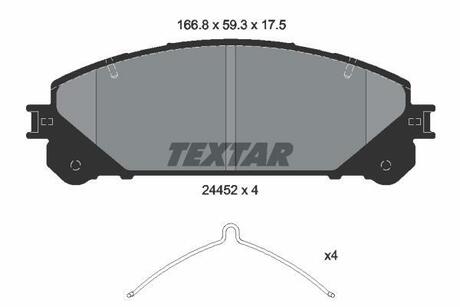 2445201 TEXTAR Комплект тормозных колодок, дисковый тормоз