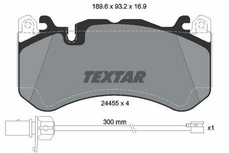 2445501 TEXTAR Комплект тормозных колодок, дисковый тормоз