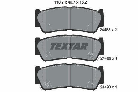 2448801 TEXTAR Комплект гальмівних колодок TEXTAR 2448801