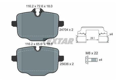 2470401 TEXTAR Комплект гальмівних колодок TEXTAR 2470401
