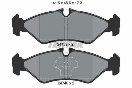 2473901 TEXTAR Комплект тормозных колодок, дисковый тормоз