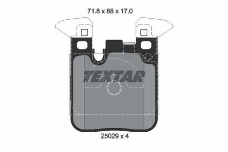 2502902 TEXTAR Комплект тормозных колодок, дисковый тормоз