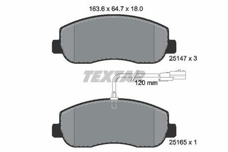 2514701 TEXTAR Комплект гальмівних колодок TEXTAR 2514701