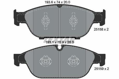 2515802 TEXTAR Комплект тормозных колодок, дисковый тормоз