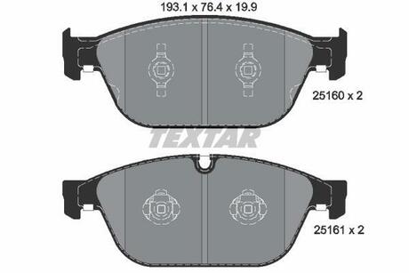 2516002 TEXTAR Комплект тормозных колодок, дисковый тормоз