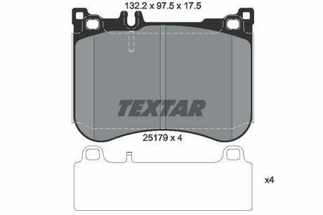 2517903 TEXTAR Комплект тормозных колодок, дисковый тормоз
