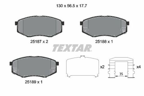 2518704 TEXTAR KLOCKI HAM. HYUNDAI P.SONATA 14-19