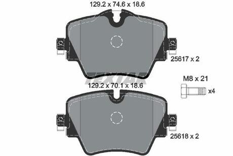 2561701 TEXTAR Комплект тормозных колодок, дисковый тормоз