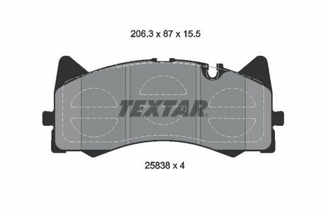2583801 TEXTAR Комплект гальмівних колодок