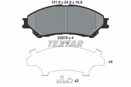 2597901 TEXTAR Комплект гальмівних колодок TEXTAR 2597901