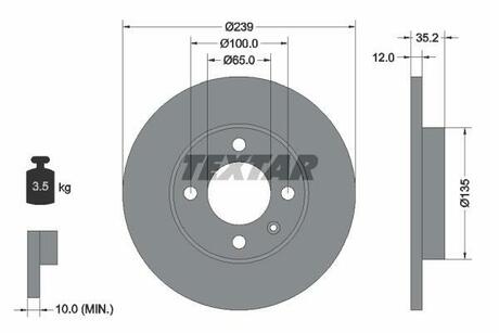 92010603 TEXTAR Тормозной диск