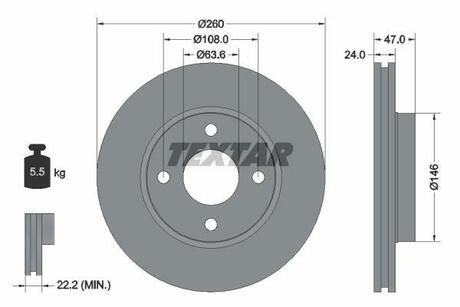 92063503 TEXTAR Гальмівний диск