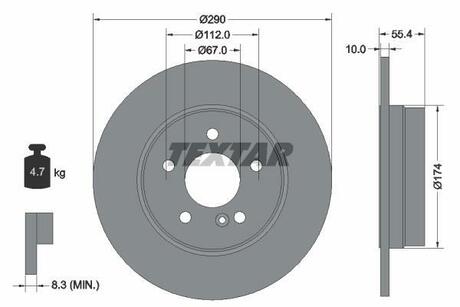 92072703 TEXTAR Тормозной диск