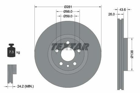 92074003 TEXTAR Тормозной диск