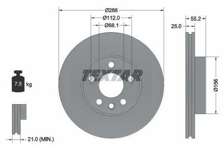 92074203 TEXTAR Тормозной диск