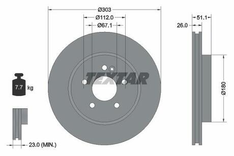 92089905 TEXTAR Тормозной диск