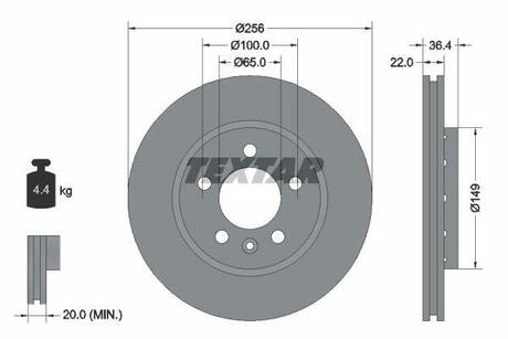 92098603 TEXTAR Тормозной диск
