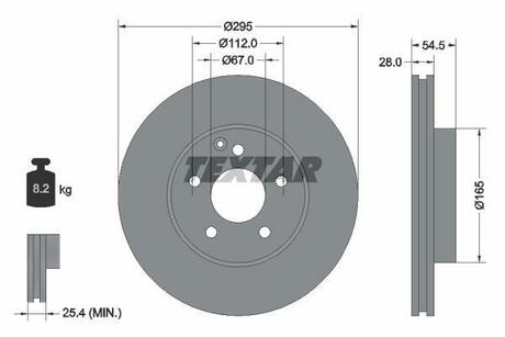92115205 TEXTAR Тормозной диск