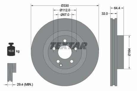 92119905 TEXTAR Тормозной диск