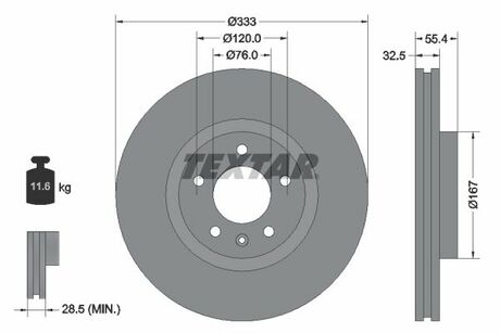 92121305 TEXTAR Тормозной диск