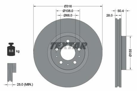 92126603 TEXTAR Тормозной диск