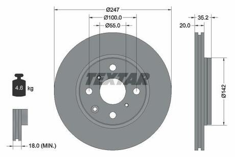 92141903 TEXTAR Тормозной диск