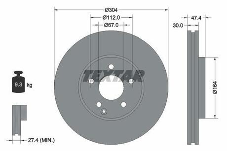 92152105 TEXTAR Тормозной диск